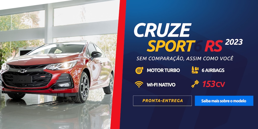 Chevrolet Cruze RS 2023 com teto solar elétrico e opções de cores vibrantes